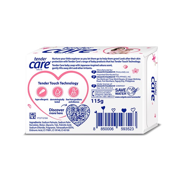 Sakura baby soap 115g back