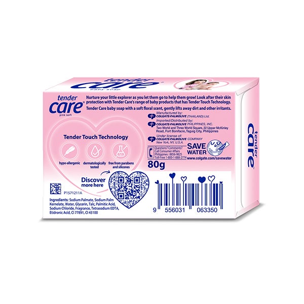 Pink Soft Baby Soap 80g back