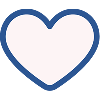 A pink heart centered on a clean white background