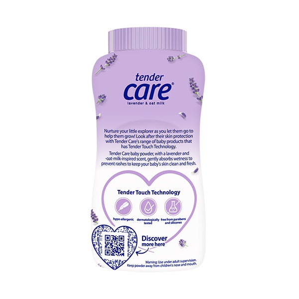 Lavender and oat milk baby powder 200g back
